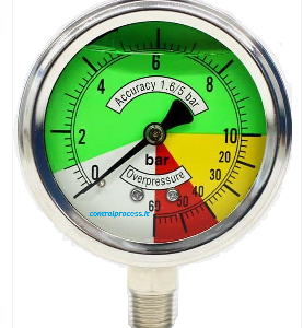 Series MTIXRG Isometric pressure gauge, case stainless steel